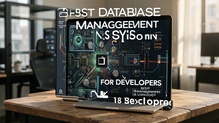 Professional editorial photo showcasing top database management systems for developers.
