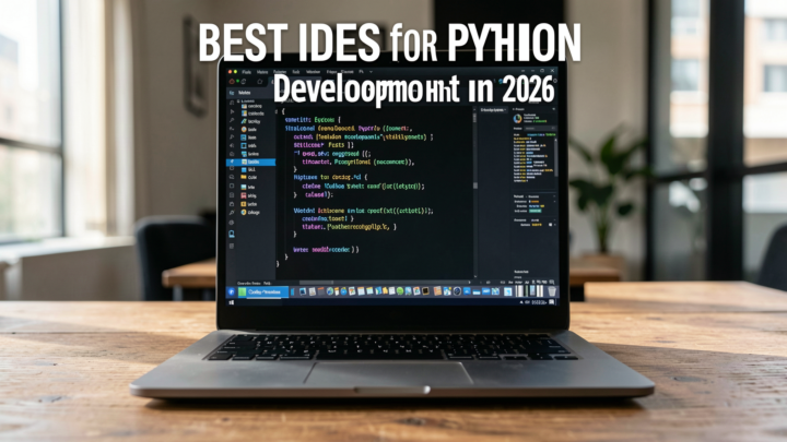 Professional workspace showcasing top IDEs for Python development in 2026.