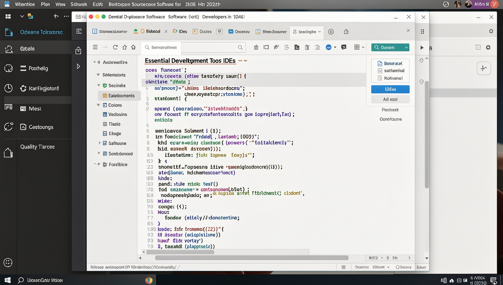 Screenshot of a popular open source IDE showcasing its user interface and features.