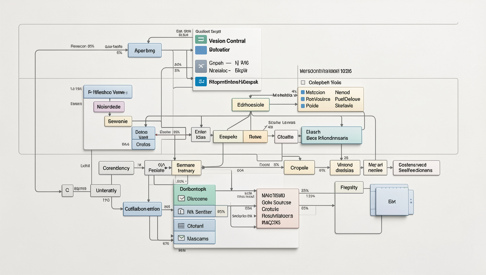 Detailed diagram illustrating version control workflows for developers.