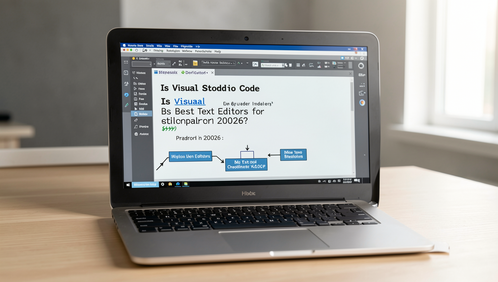 Visual representation of coding text editors popularity in 2026, featuring Visual Studio Code.