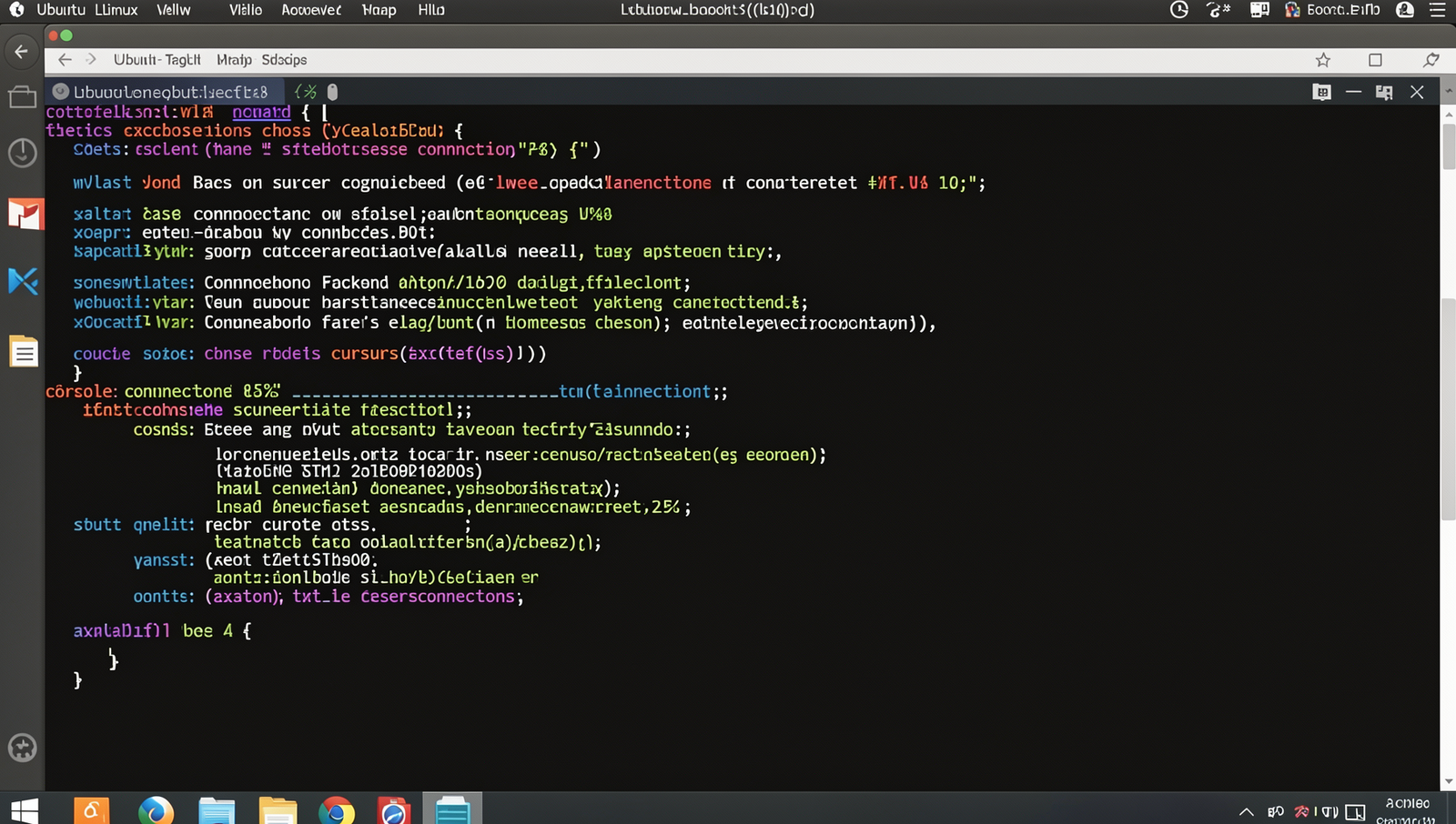 Photorealistic image of a Linux terminal showing code to close a cursor and connection.