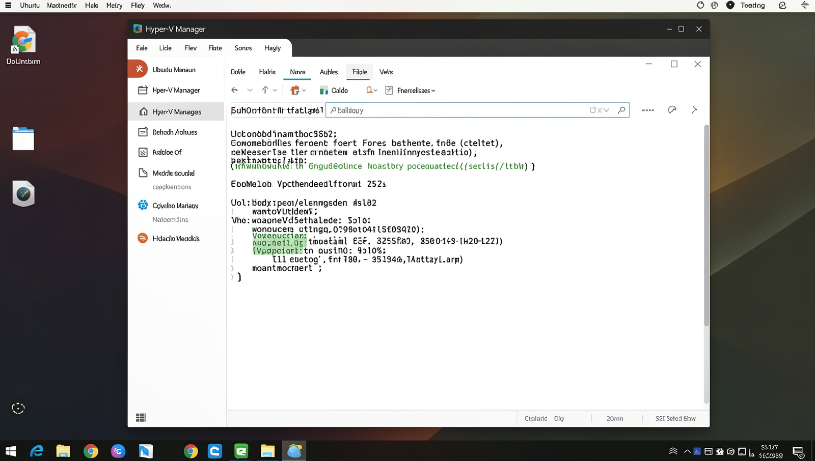 Hyper-V Manager interface displayed on a computer screen with realistic lighting.