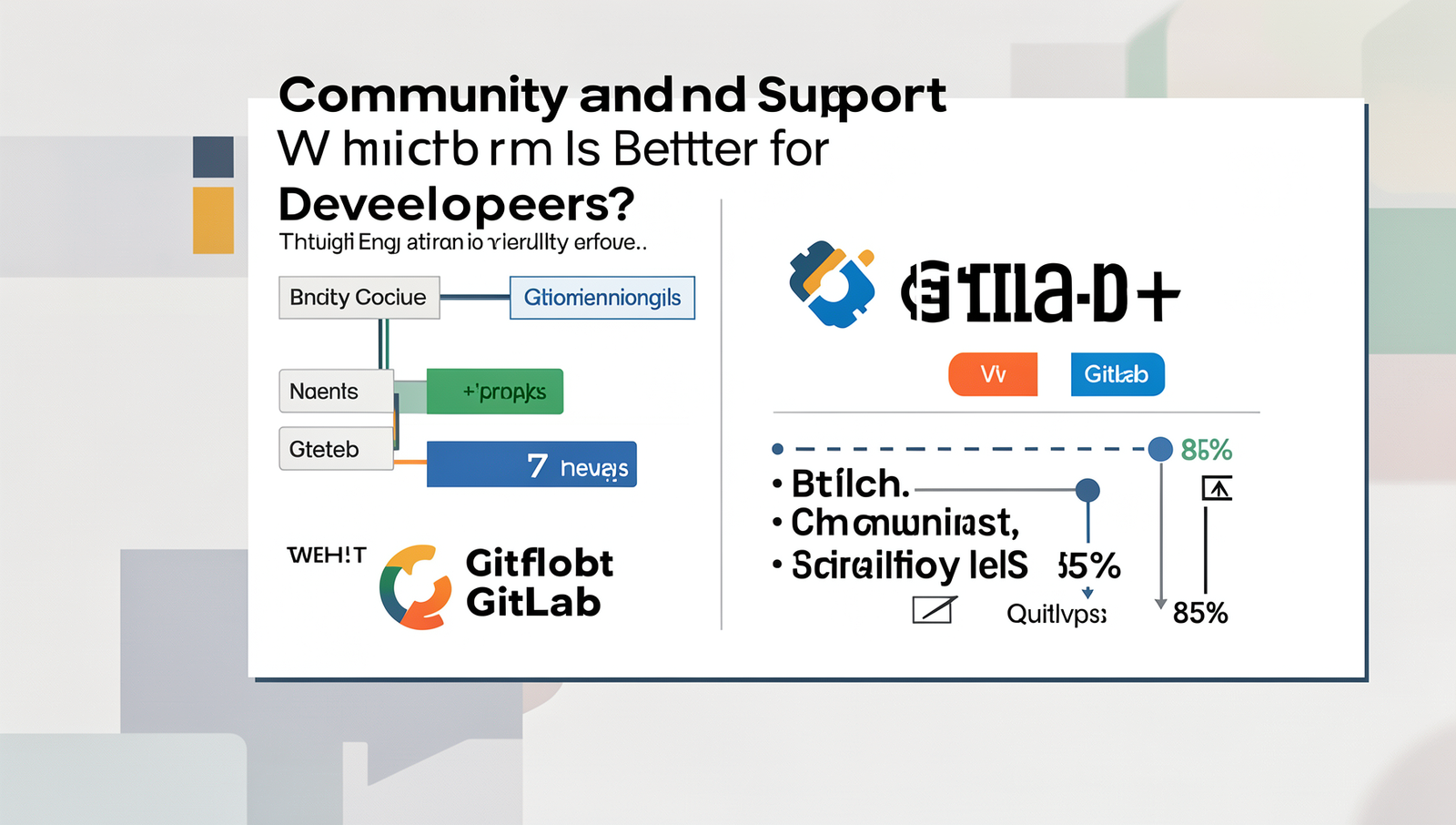Detailed graphic comparing community engagement stats for GitHub and GitLab.
