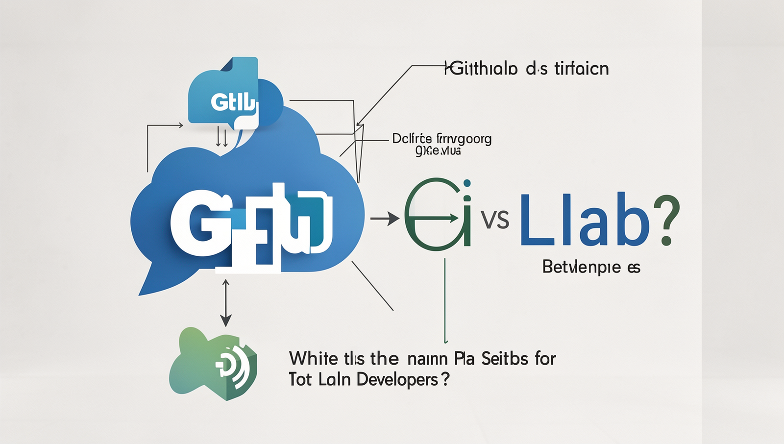 Comparison diagram highlighting key differences between GitHub and GitLab.