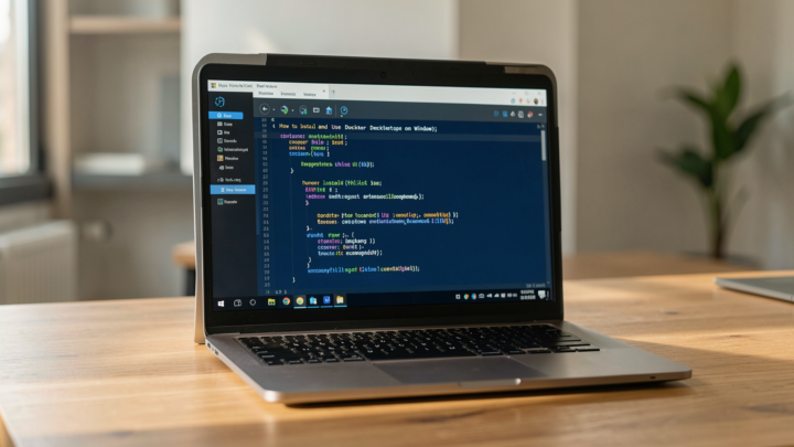 Professional setup of Docker Desktop installation on a Windows computer.