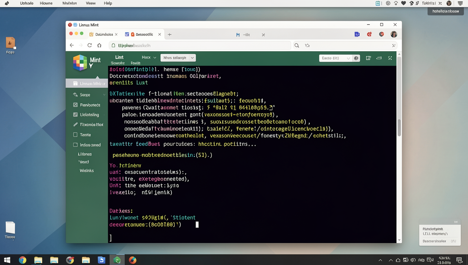 Linux Mint download page displayed on a computer screen with realistic UI.
