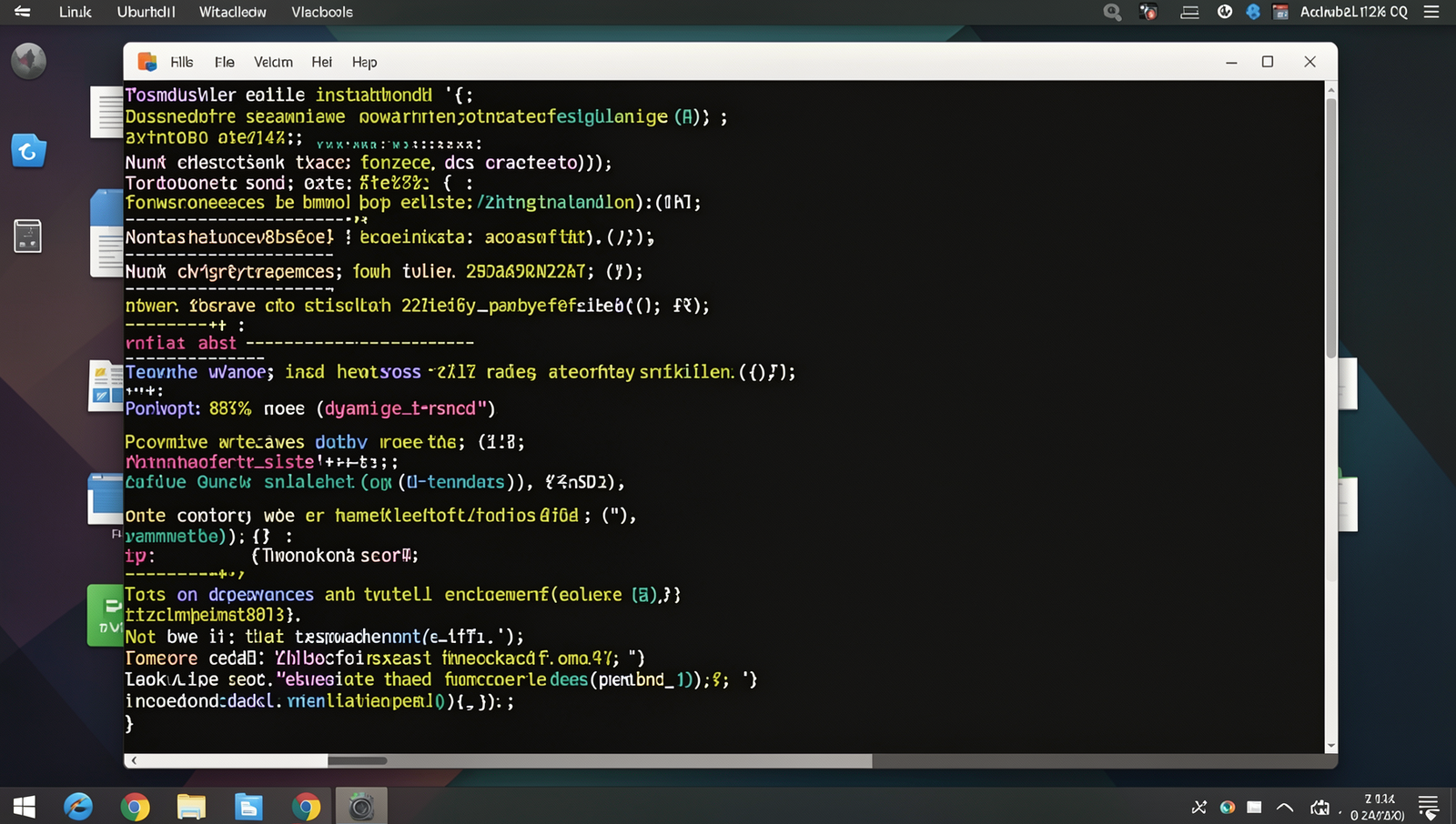 PowerShell installation process on a Linux desktop with realistic terminal UI.