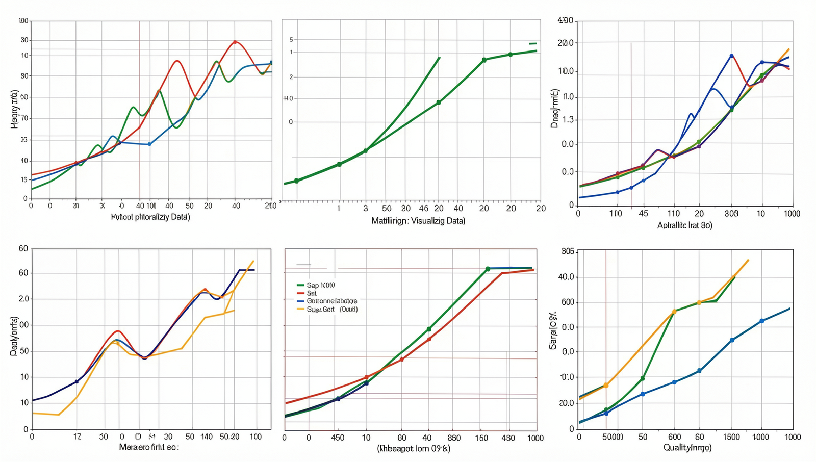 Collage of various Matplotlib plots showcasing data visualization techniques.