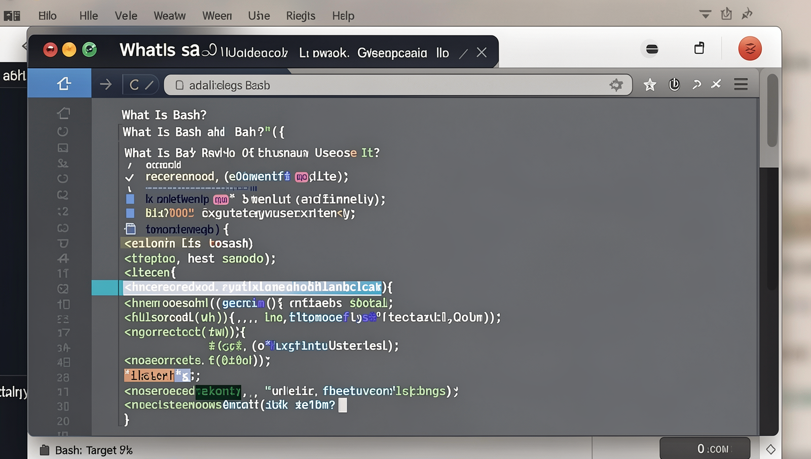 Photorealistic representation of the Bash shell interface with natural lighting.