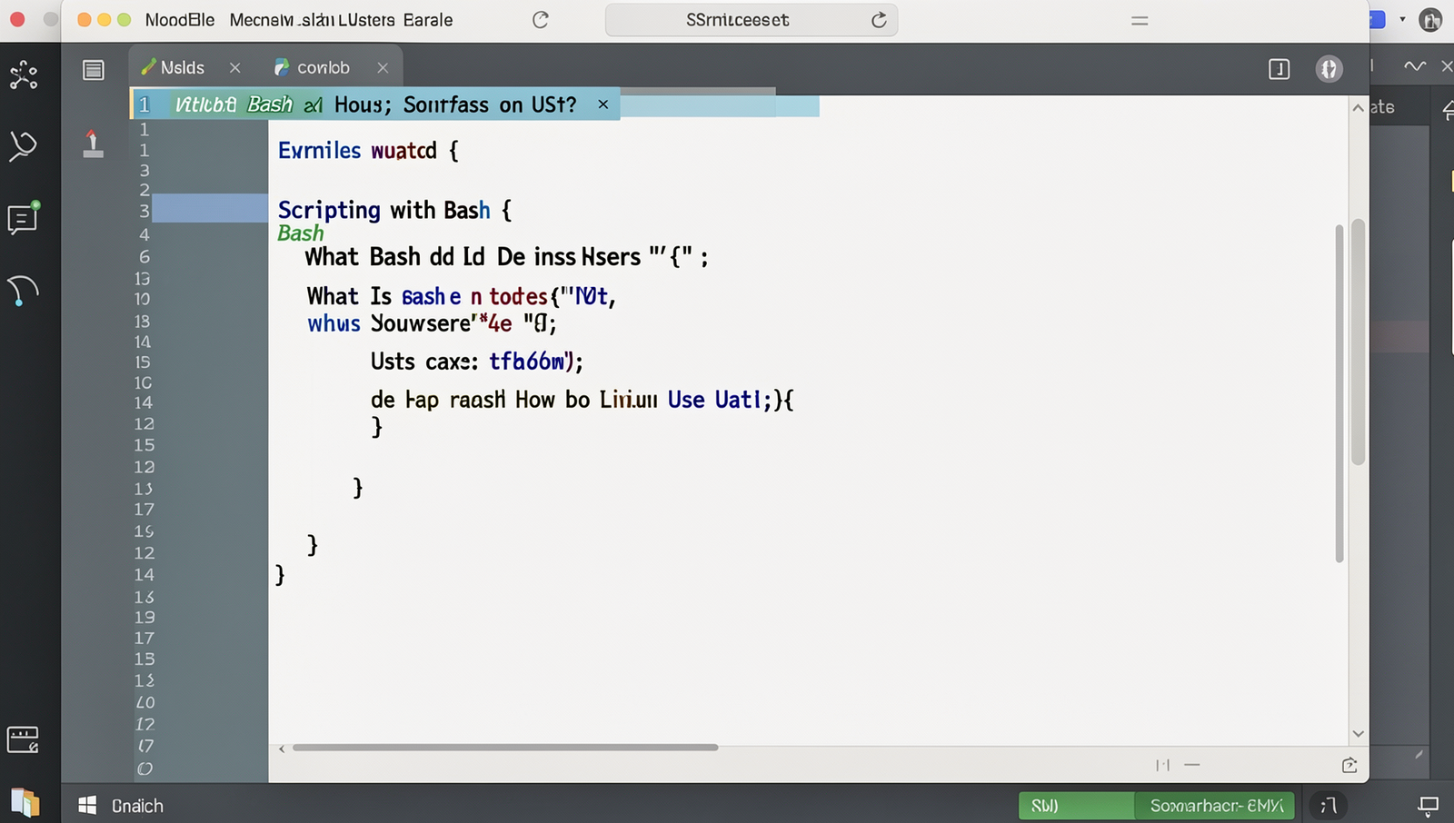 Code editor showing a simple Bash script in a realistic setting