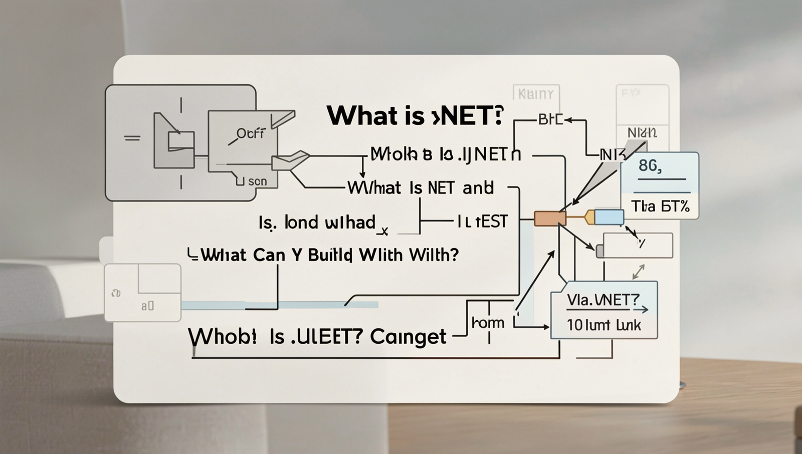 .NET framework diagram showing components and applications in a clear layout.