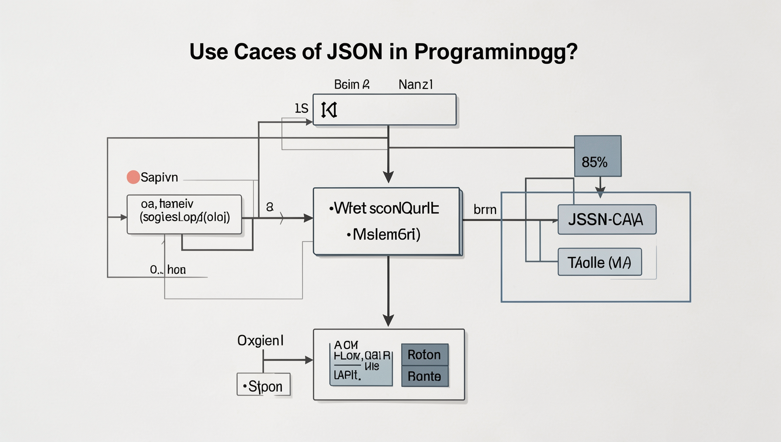 Detailed diagram illustrating JSON in API communication for programming use cases.