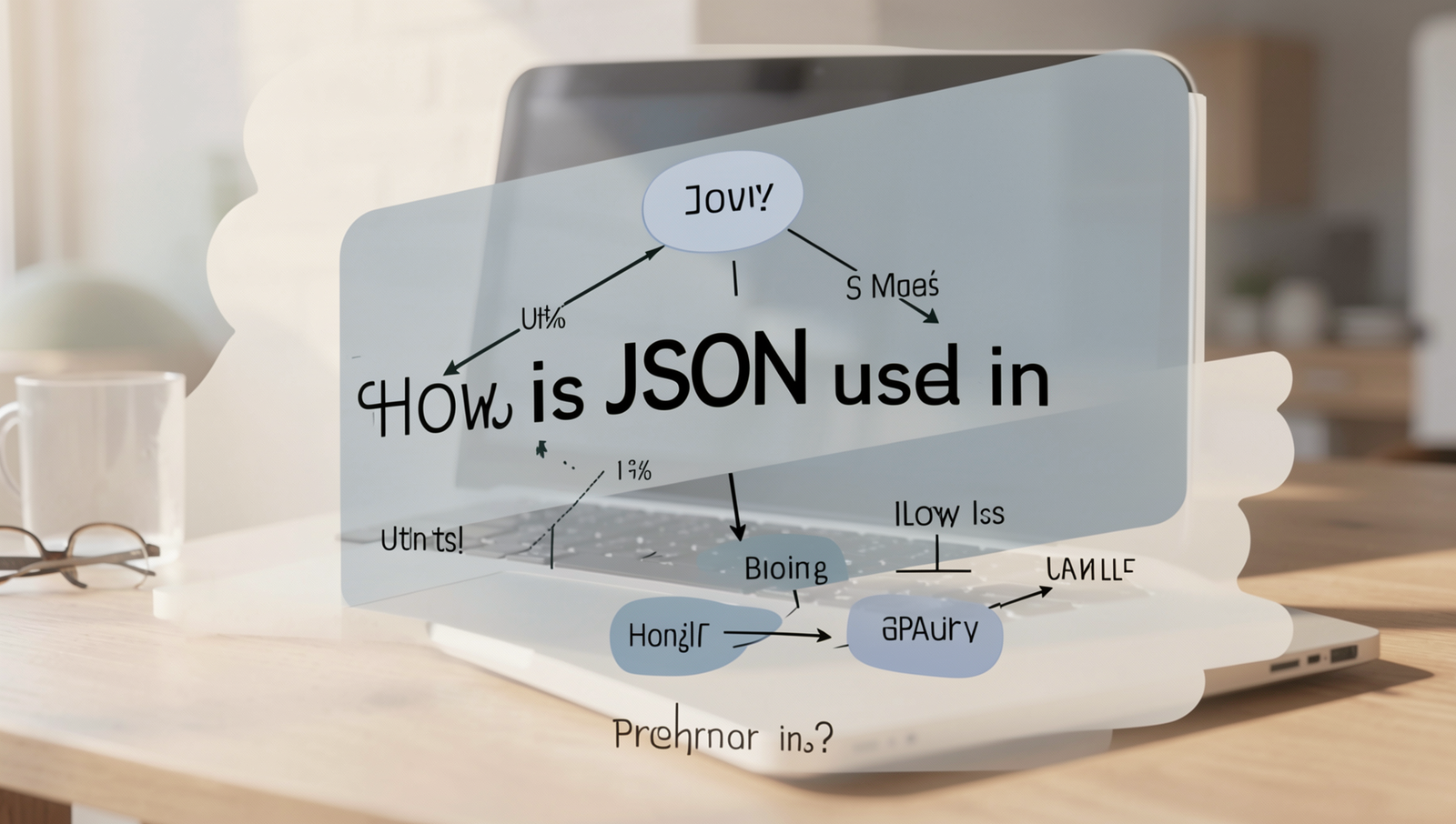 Diagram illustrating JSON structure and its use in programming for data exchange.
