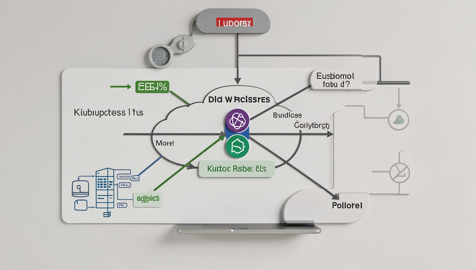 Detailed diagram illustrating Kubernetes architecture and components.