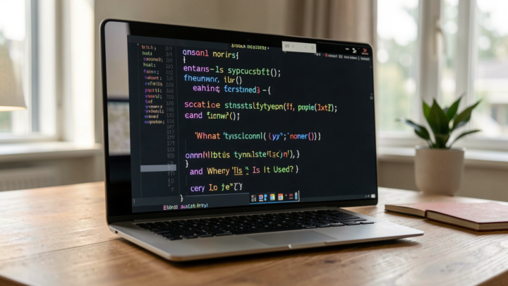 Professional editorial photo depicting programming concepts related to TypeScript.